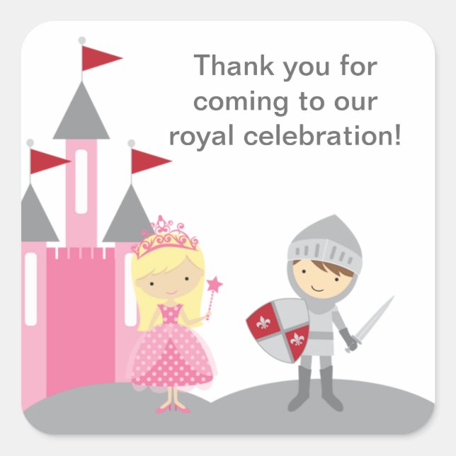 Adesivo Quadrado Princesa e Knight Stickers (Frente)
