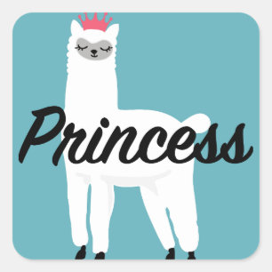 Adesivo Quadrado Princesa Lama Design - Stickers Quadrados