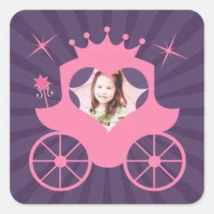 Adesivo Quadrado Princesa Photo Birthday Sticker