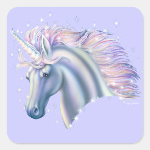 Adesivo Quadrado Princesa Unicorn