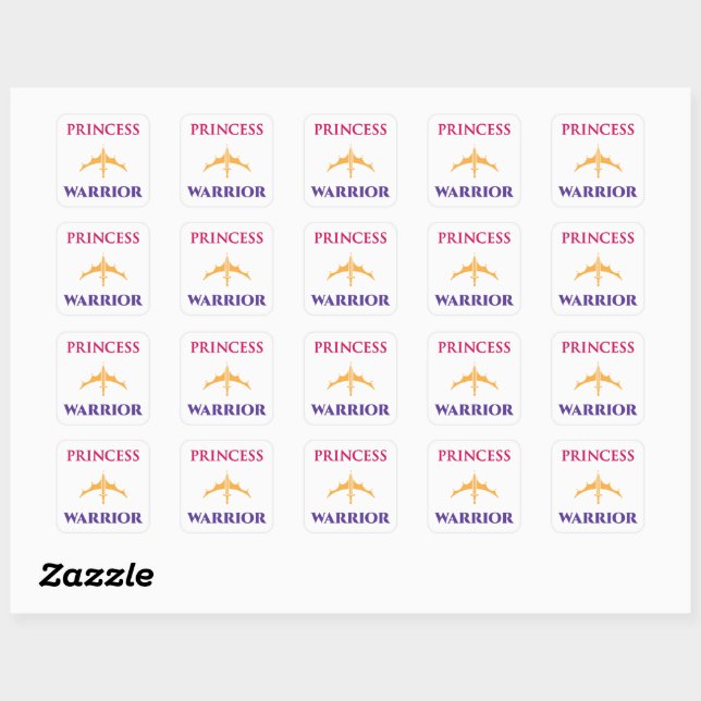 Adesivo Quadrado Princesa Warrior Stickers (Folha)