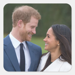 Adesivo Quadrado Príncipe Harry de HRH e casamento real de Meghan