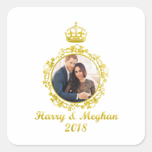 Adesivo Quadrado Príncipe Harry e Meghan Markle