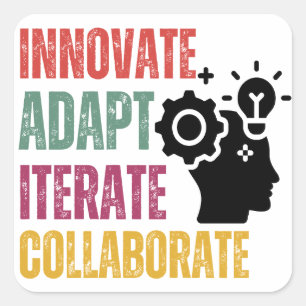 Adesivo Quadrado Princípios Fundamentais Agile Mindset Pensamento P