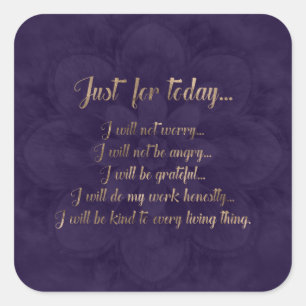 Adesivo Quadrado Princípios Reiki - Ouro em lótus roxa