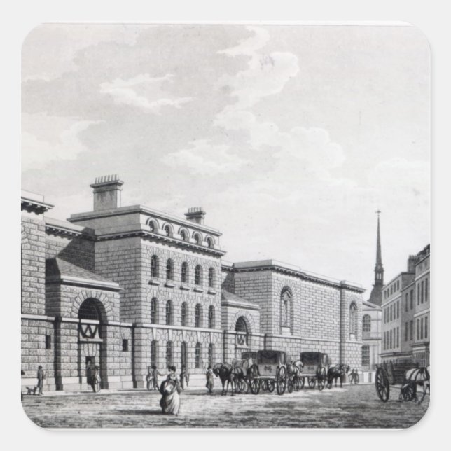 Adesivo Quadrado Prisão Newgate, 1799 (Frente)