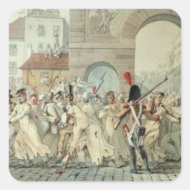 Adesivo Quadrado Prisioneiros Russos Desfilaram em Boulevard (Frente)