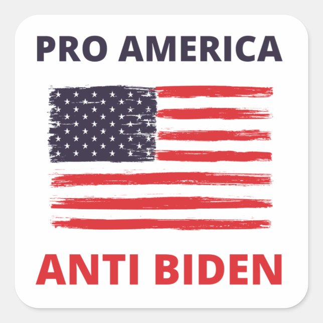 Adesivo Quadrado Pro America Anti Biden (Frente)