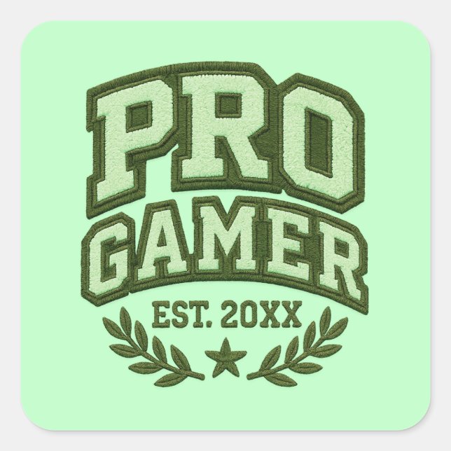 Adesivo Quadrado PRO GAMER - Varsity Chenille Patch (Frente)