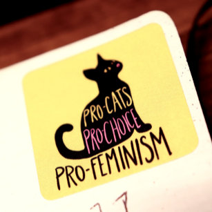 Adesivo Quadrado Pró-gatos Pro-Choice pró-feminismo