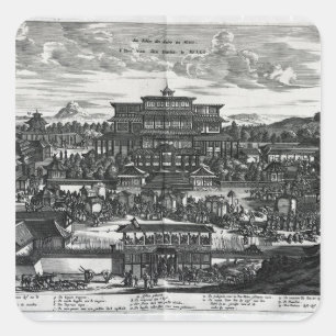 Adesivo Quadrado Procissão de Macau, uma ilustração