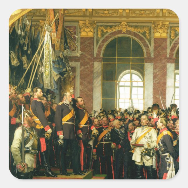 Adesivo Quadrado Proclamação de Wilhelm como Kaiser (Frente)