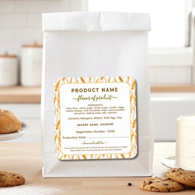 Adesivo Quadrado Produto atualizado da comida de algodão do Illinoi (Criador carregado)