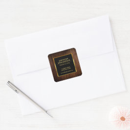 Adesivo Quadrado Produto de madeira negra a ouro profissional moder