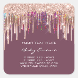 Adesivo Quadrado Produto de Rosa de Drives Holográficos de Makeup