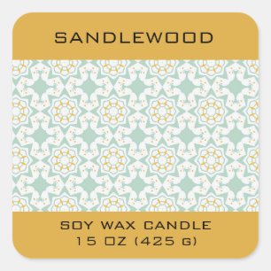 Adesivo Quadrado Produto de Sandalwood com Design Oriental Editável