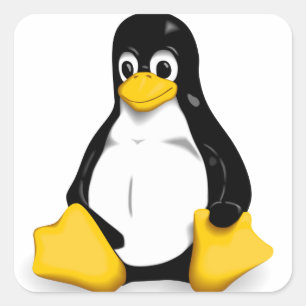 Adesivo Quadrado Produtos de Linux Tux