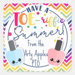 Adesivo Quadrado produtos para unhas de Verão de viagem