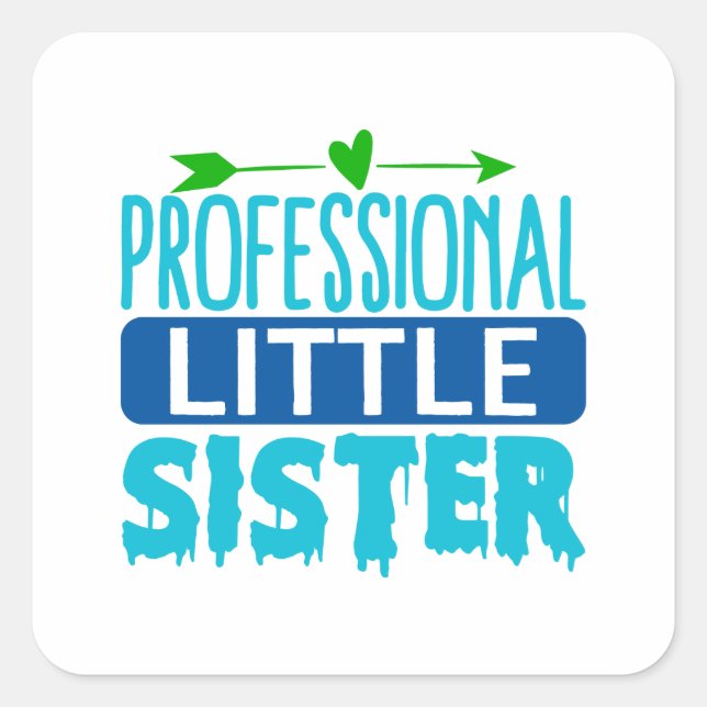 Adesivo Quadrado Professional Little Sister Blue Paint Drip (Frente)