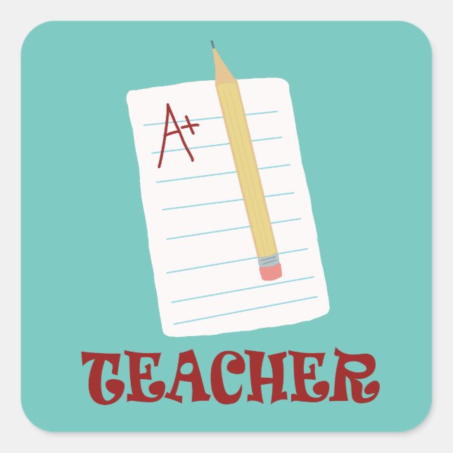 Adesivo Quadrado Professor A+ (Frente)