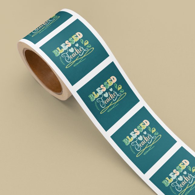 Adesivo Quadrado Professor abençoado de volta à Design escolar (Criador carregado)