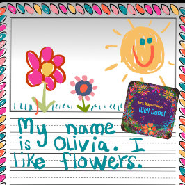 Adesivo Quadrado Professor de Coração Personalizado Motivacional