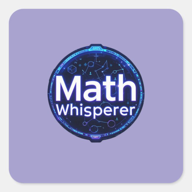 Adesivo Quadrado Professor de Matemática Feiticeiro da Matemática (Frente)