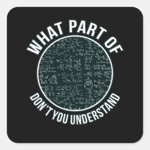 Adesivo Quadrado Professor de Matemática Sarcasm Estudante de Mate