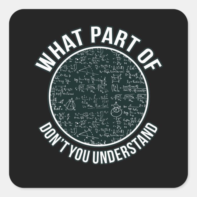 Adesivo Quadrado Professor de Matemática Sarcasm Estudante de Matem (Frente)