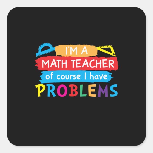 Adesivo Quadrado Professor De Matemática Sou Professora De Matemáti (Frente)