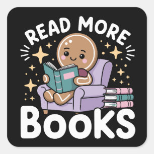 Adesivo Quadrado Professor de Natal Leia Mais Livros Engraçado 