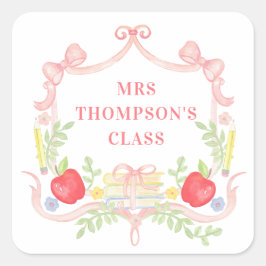 Adesivo Quadrado Professor Personalizado | Crest De Sala De Aula