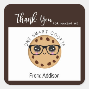 Adesivo Quadrado Professor Smart Cookie Obrigado Presente de Apreci