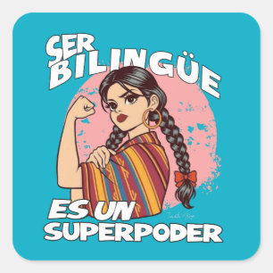Adesivo Quadrado Professora Bilíngue Espanhola ESL Maestra Bilingüe
