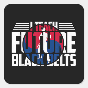 Adesivo Quadrado Professora de Artes Marciais do Instrutor Tang Soo