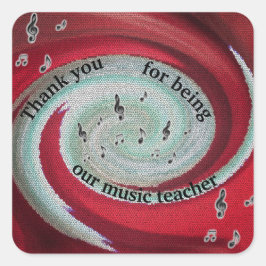 Adesivo Quadrado Professora De Música Obrigado Sua Excelente Apreci