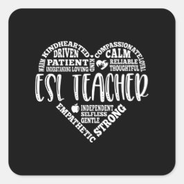 Adesivo Quadrado Professora do ESL, segunda língua inglesa