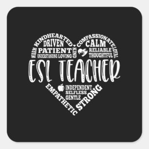 Adesivo Quadrado Professora do ESL, segunda língua inglesa