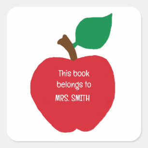Adesivo Quadrado Professora Este Livro Pertence à Sra. Stickers