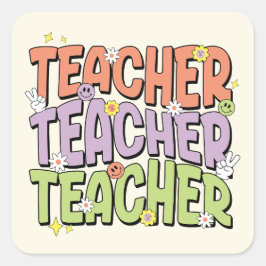 Adesivo Quadrado Professora Professora