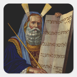 Adesivo Quadrado Profeta Moisés com as Tábuas da Lei 