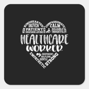 Adesivo Quadrado Profissionais de saúde, profissionais de saúde