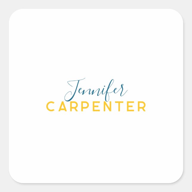 Adesivo Quadrado Profissional minimalista moderno simples e elegant (Frente)