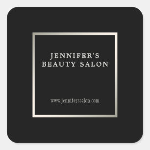 Adesivo Quadrado Profissional moderno de promocional negro de prata
