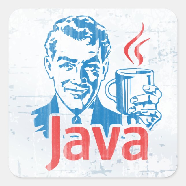 Adesivo Quadrado Programador Java (Frente)