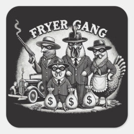 Adesivo Quadrado "Prohibition Pullets"