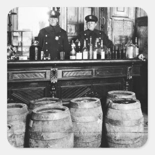 Adesivo Quadrado Proibição - Bootlegger de Raid Policial Falante - 