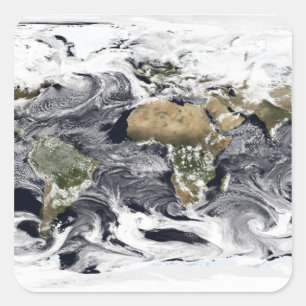 Adesivo Quadrado Projeção equidistante cilíndrica