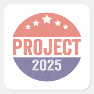 Adesivo Quadrado Project 2025 Trump American Patroitic USA