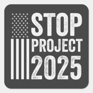 Adesivo Quadrado Project 2025 Trump American Republican USA